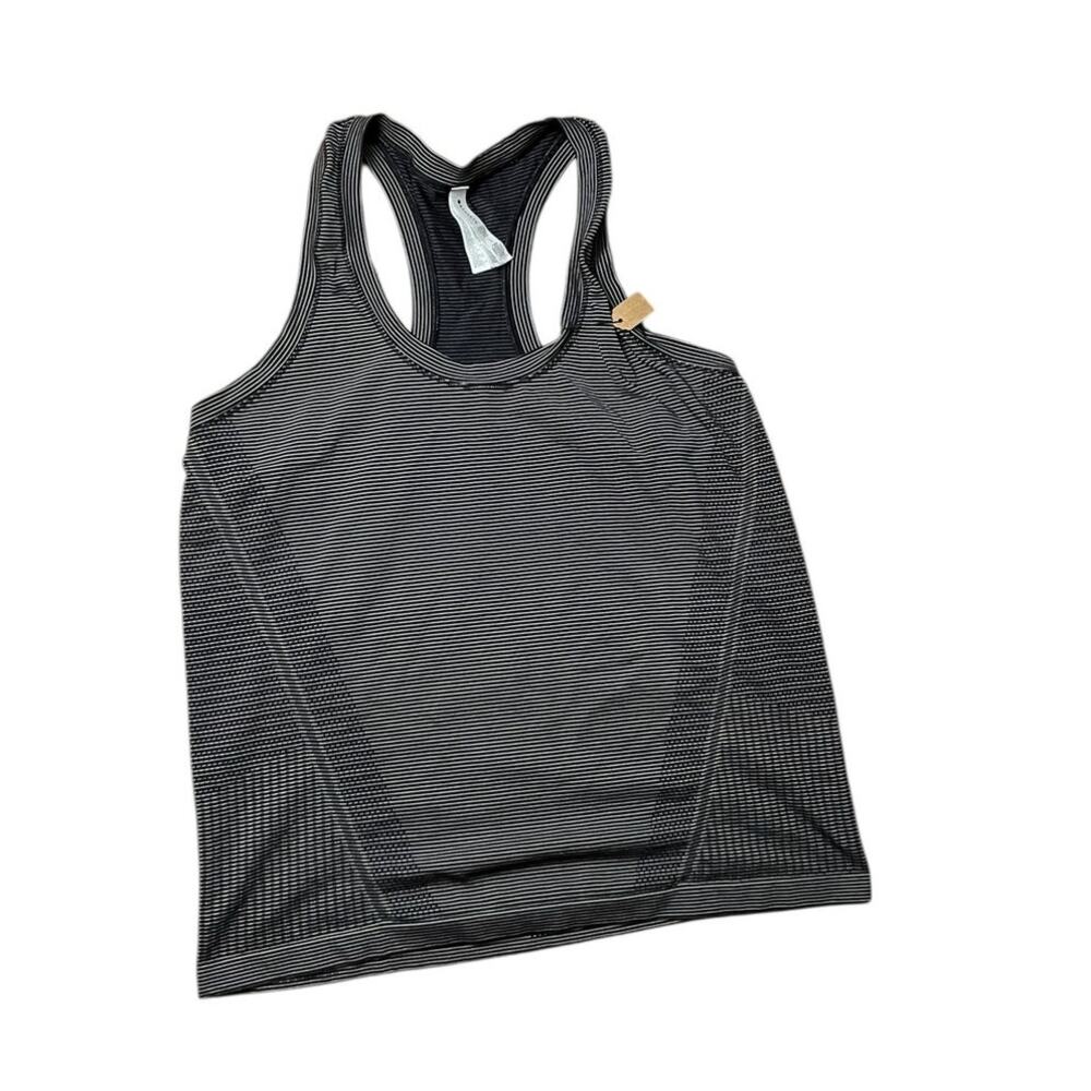 Athleta Black & White Striped Breathable Lightweight Workout Tank Top XL